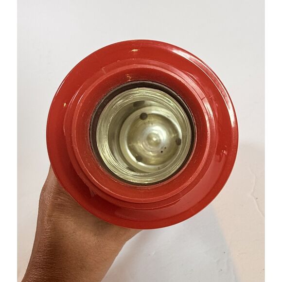 Vintage Aladdin Pump a Drink Red Plaid Thermos Built In Dispenser With Box - Picture 5 of 9